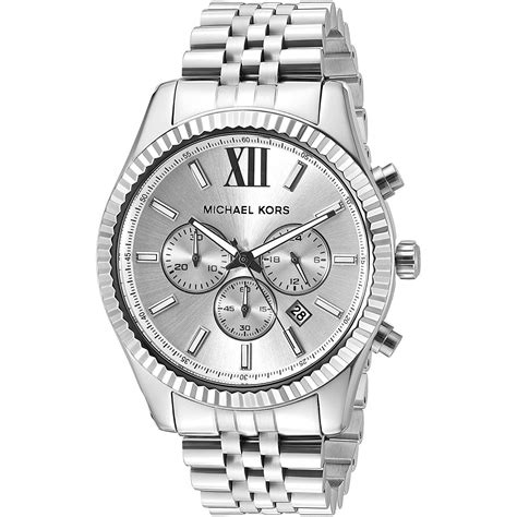 michael kors mk8405 mens lexington chronograph watch - 2 years|michael kors chronograph silver dial.